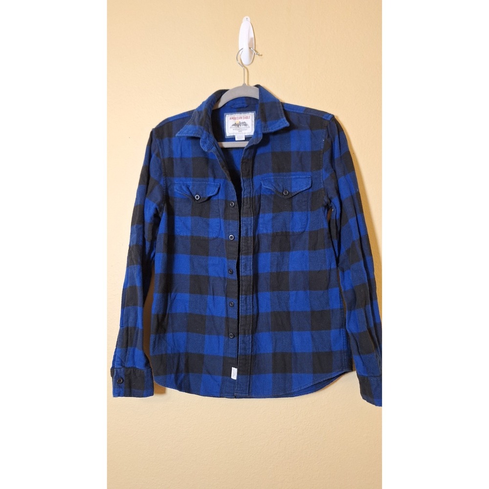 American Eagle Flannel Plaid Shirt Cabincore Lumberjack‎ Grandpacore XS Y2K